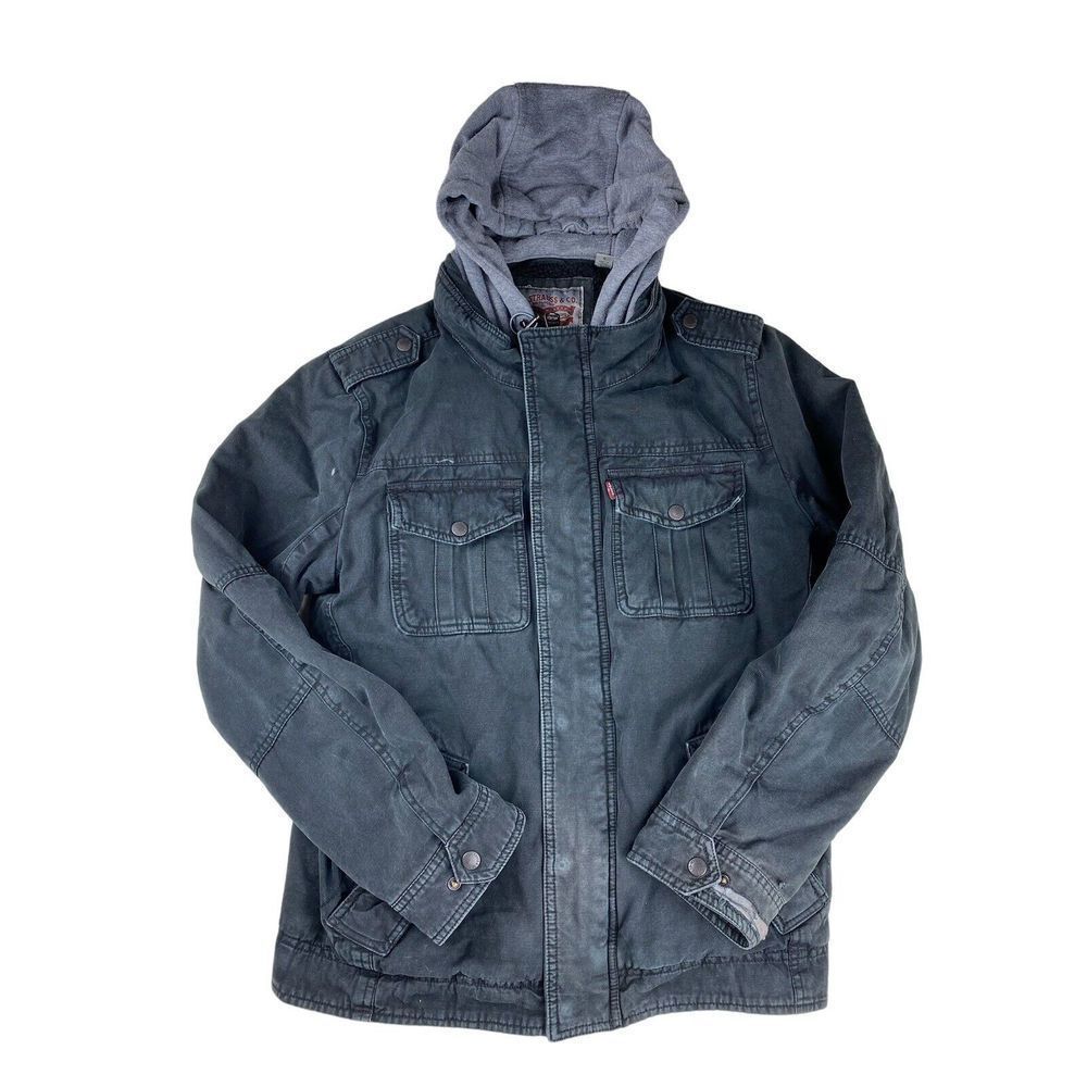 Levis Sherpa Lined Standard Trucker Denim Jean Jacket Size S (Black)